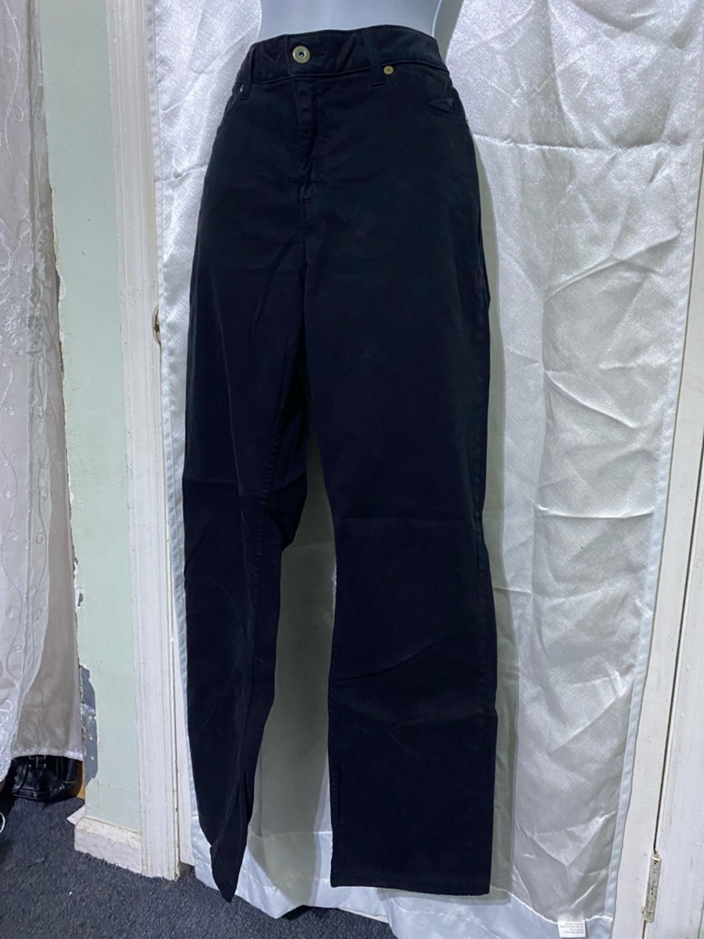 Women's Black Casual Straight-Leg Pants